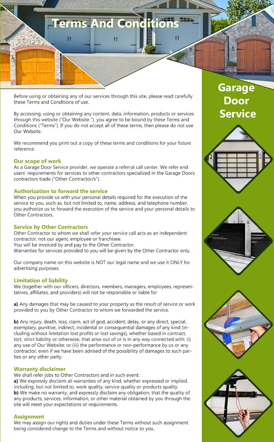 Galaxy Garage Door Service El Cajon, CA 619-407-9553 - terms5